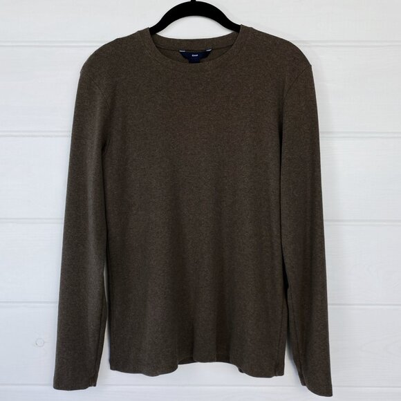 GAP XL L M Favorite TEE Brown 100% Cotton SOFT Warm COZY Long Sleeve Heavyweight - Picture 2 of 7